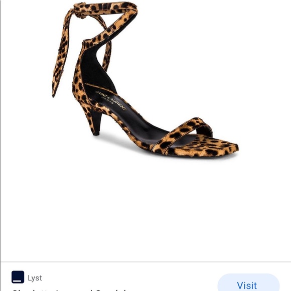 SALE ⭐️ SAINT LAURENT CHARLOTTE LEOPARD SANDALS - Picture 8 of 10